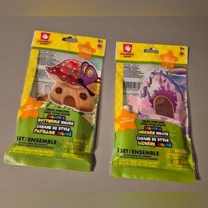 Unicorn and Mushroom Wooden Craft Set - Comes With Glue, Hook, Cord
